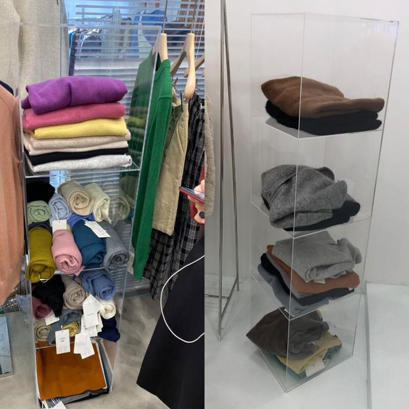 服装鞋子包包饰品透明收纳展示柜亚克力展示架多层橱窗陈列置