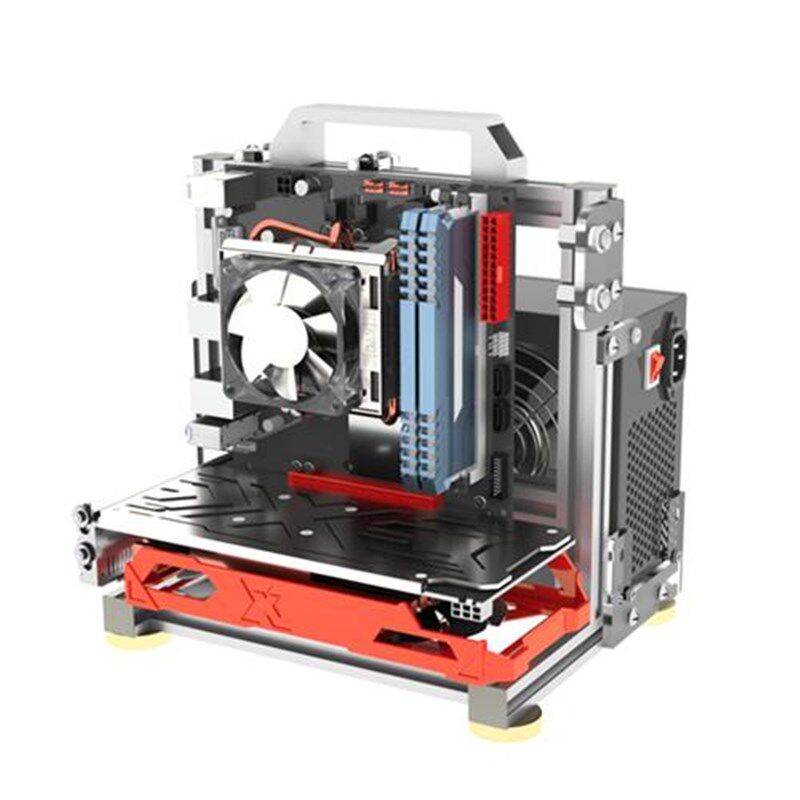 开放机箱机架电脑atx大板铝合金创意个性台式机风冷matx全铝itx