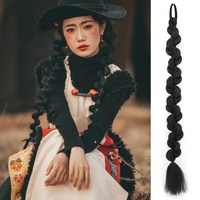 西藏族藏式假發(fā)藏辮臟辮民族風(fēng)辮子假發(fā)臟辮抽絲歪歪長款臟辮