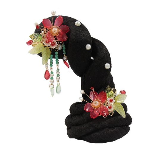 儿童古典舞民族汉服头饰假发髻敦煌舞蹈造型发饰六一演出灵蛇髻