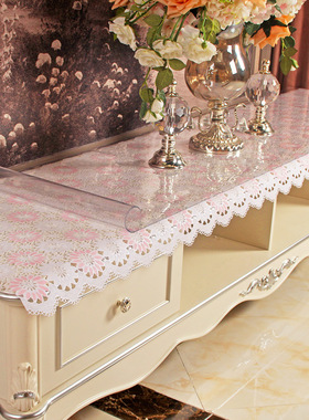 套装PVCc电视柜桌布+软质玻璃台布透明水晶板防水茶几垫床头柜盖