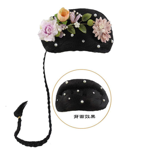 艺考古典舞演出头饰假发成人儿童舞台表演发饰古风民族假发发鬓