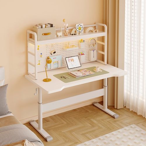 电脑桌带洞洞板书桌书架一体桌学生家用台式桌子创意写字桌办公桌
