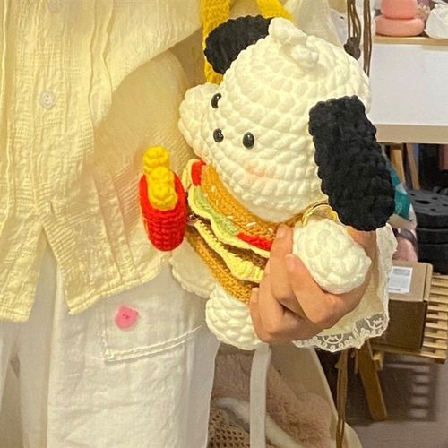 手工编织DIY钩针材料包恰怕狗手机包斜挎包玩偶可爱钩织送女友