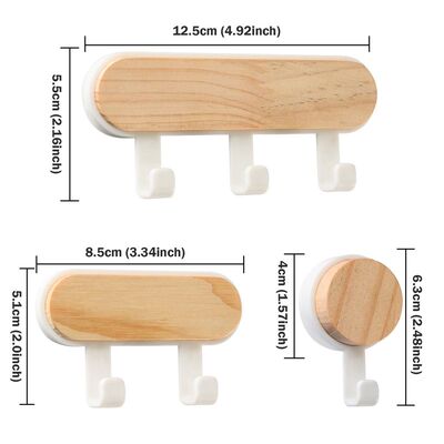 速发1Pc Decorative Wall Wood Hooks Coat Scarf Bag Hanger Kit