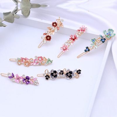 速发New women's floral side clip personalized hair accessori