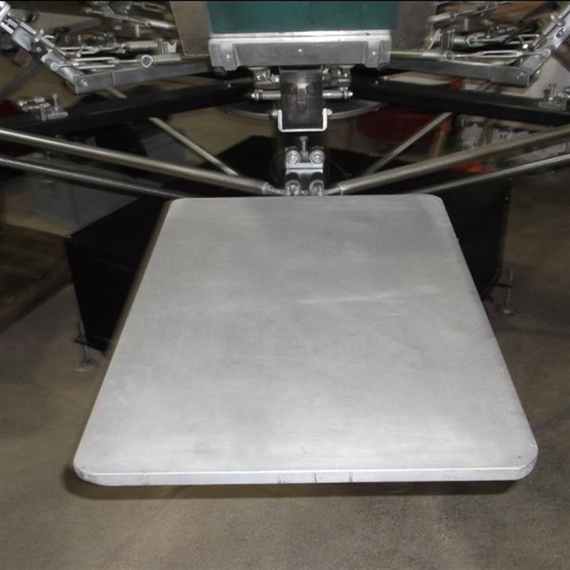 手动旋转多色皮革服装片材丝印机多工位手动圆盘印花机丝印机