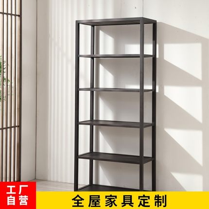 新中式博古架客厅实木隔断柜茶室置物架茶叶柜禅意T办公室民宿家