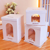 十双层加高方形包装 八 10寸透明网红生日蛋糕盒六 盒子轻现货