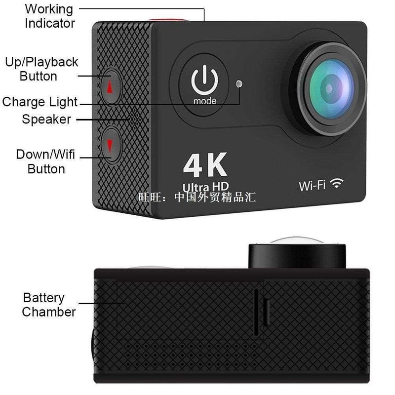 速发EKEN H9/ H9R remote Action camera Ultra HD 4K WiFi 1080