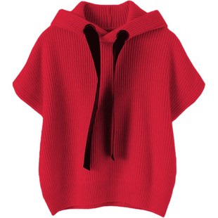 女纯羊绒毛衣加厚针织马甲帽衫 这穿搭太飒了 羊绒背心山羊绒衫