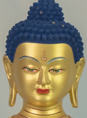 西藏家里供奉密宗纯铜鎏金不动佛佛像藏传佛堂不动如来铜佛像摆件