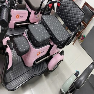 适用于哈牛N8电动三轮车座套防水皮革坐垫套亚麻布料车座套