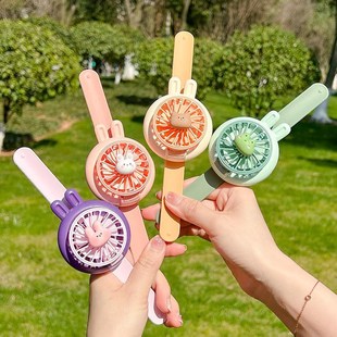 手表风扇女孩2024新款 可爱小学生手腕式 迷你便携usb电扇儿童夏季