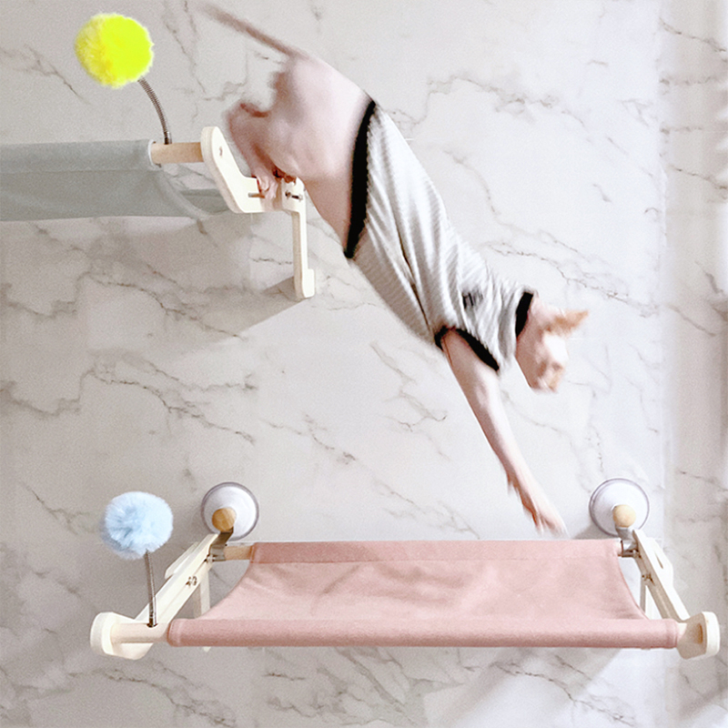 猫咕哩吸盘猫爬架玻璃窗户不占地猫咪跳台免打孔吊床秋千悬挂式