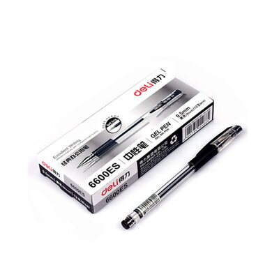 速发12pcs Deli Gel Pen 05mm Black Red Blue Ink Marker Promot