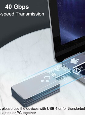 Type C USB4 40Gbps Adapter USB C Male to Male Data Sync Con