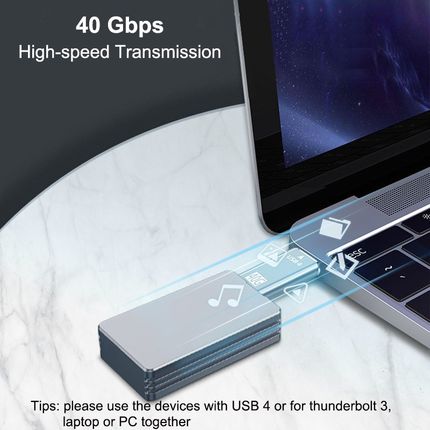 Type C USB4 40Gbps Adapter USB C Male to Male Data Sync Con