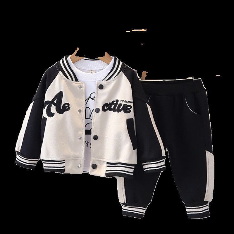 男童运动套装春季棒球服儿童洋气秋装小童休闲韩版帅气宝宝三件套