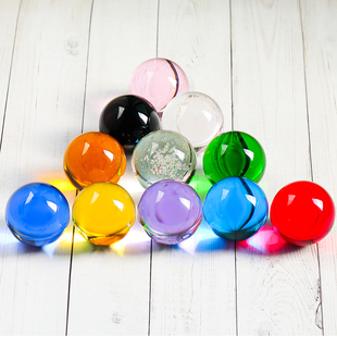 饰透明红色4厘米实心水晶球 彩色玻璃珠3厘米珠子幼儿童玩具弹珠装