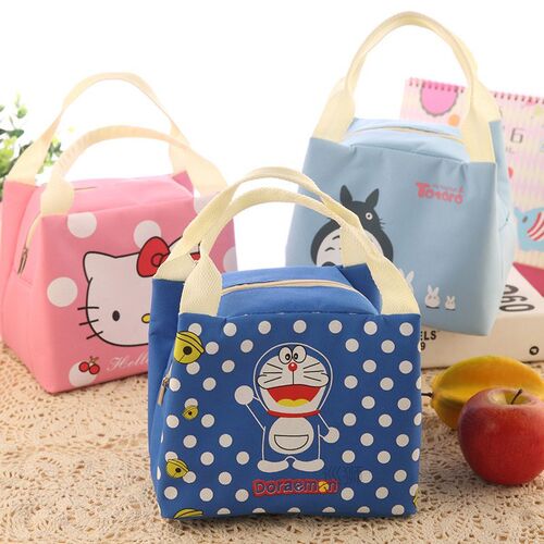 Doraemon Waterproof Lunch Bag for Women kids Men Cooler Lunc