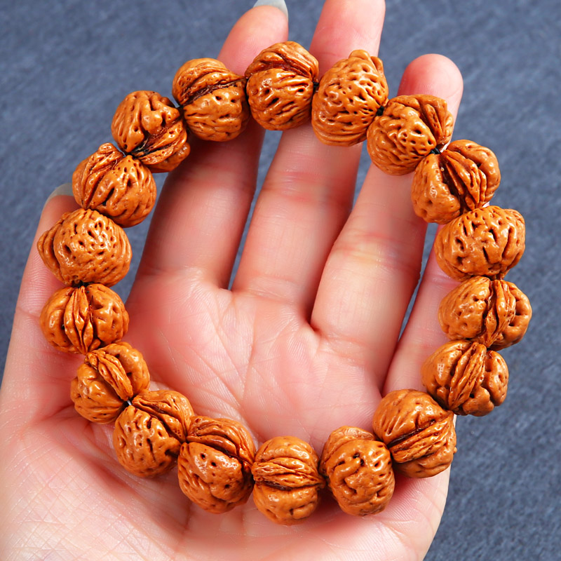 桃胡文玩蟠桃核手串仙桃核手链54/I108颗粒手持手把玩件男