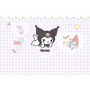 儿童房壁纸女孩墙纸房间 卧室库洛米紫色壁布2023新款墙布背景墙