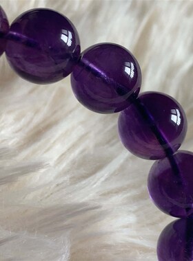 建木信使|【高品质】天然紫水晶手串无加色 乌拉圭原石原矿