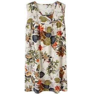 人造棉宽松韩版 绵绸睡衣女棉绸大码 连衣裙家居服 网红款 睡裙女夏季