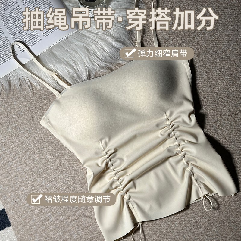 吊带白色背心内搭女免穿文胸一体式薄款可外穿美背内衣2024新爆款