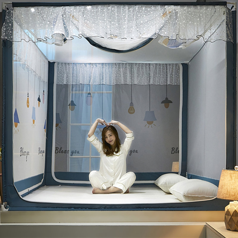 蚊帐2021年新款夏天儿童防摔家用免安装全底拉链蒙古包帐支架固定,床上用品,蚊帐,淘宝优惠券,粉丝福利购,淘宝优惠卷