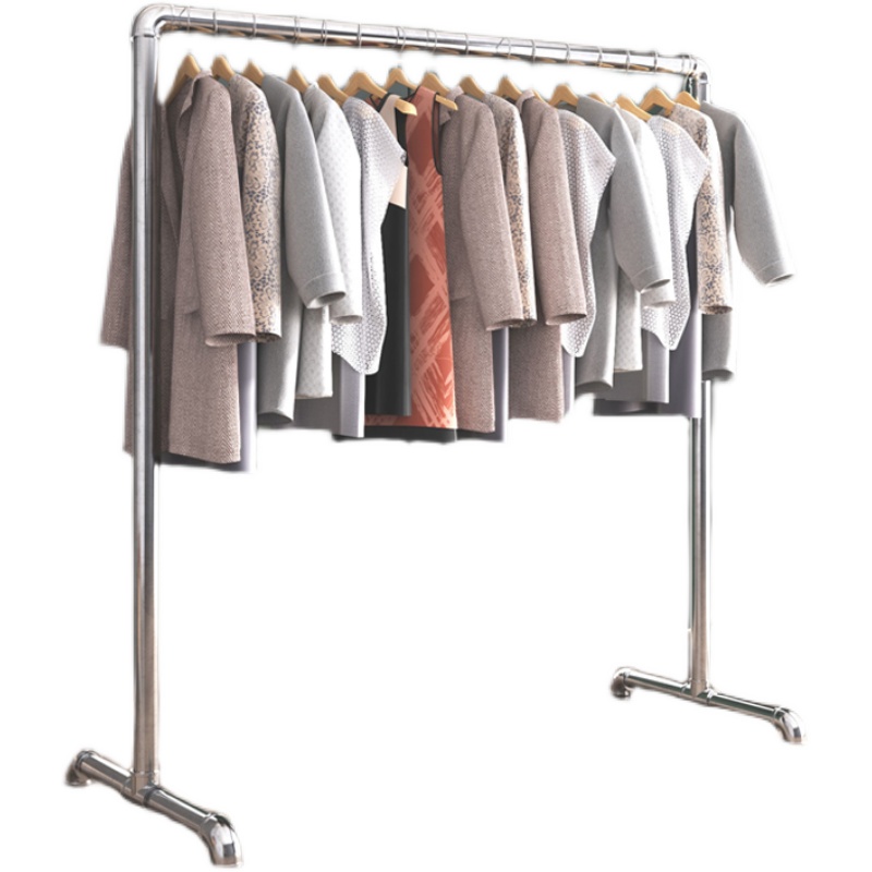 GZ6M加粗加厚加长钢管晾衣架挂衣架服装单杆落地晾衣杆不生锈晒被