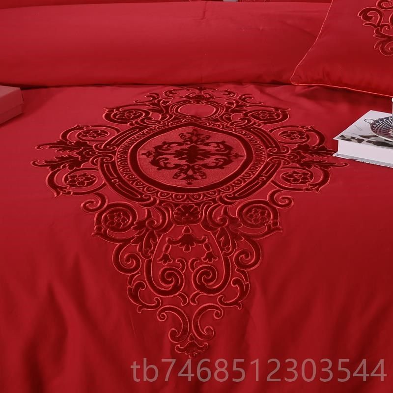 欧礼式1婚庆床上用品婚大红婚庆四件套新婚房六件套.8m结刺绣,床上用品,婚庆床品套件,淘宝优惠券,粉丝福利购,淘宝优惠卷