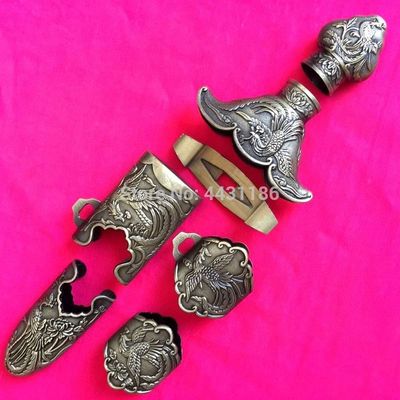 A Set Kirsite Carved Lucky Phoenix  Chinese TaiChi/WuShu Jia