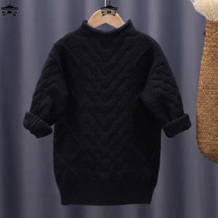 女童秋装长版毛衣洋派套头新款小女孩韩版针织衫中大童打底毛线衣