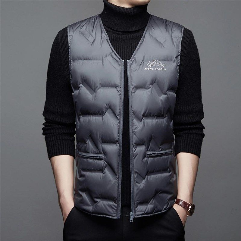 新款羽绒马甲男士秋冬季拉链V领羽绒服坎肩休闲马夹轻盈保暖背心,男装,羽绒马甲,淘宝优惠券,粉丝福利购,淘宝优惠卷