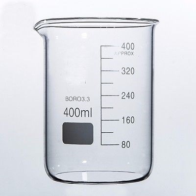 400ml Low m Beaker Chemistry Laboratory Borosilicate Glass T