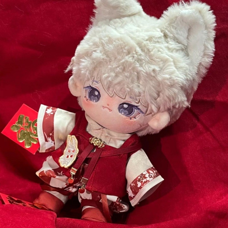 20cm棉花娃娃娃衣汉服古风中式套装玩偶替换服中国风新年款衣服冬