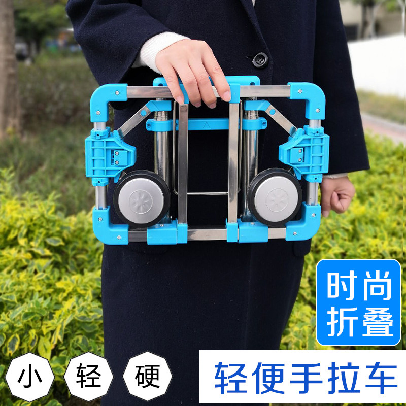 不锈钢轻便买菜小拉车可折叠便携手拉车家用老人购物拉货行李拖车,收纳整理,便携购物车,淘宝优惠券,粉丝福利购,淘宝优惠卷
