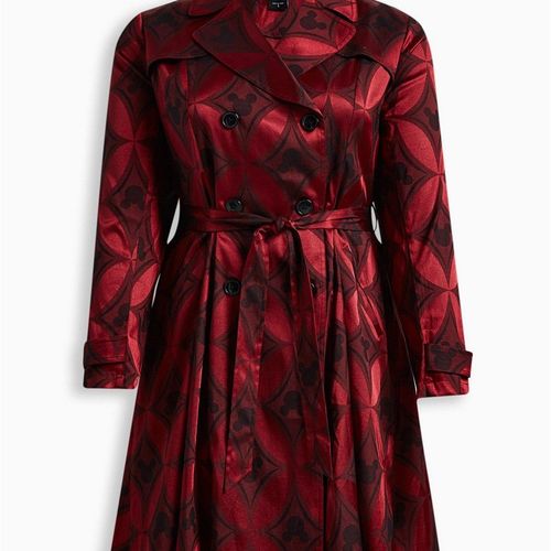 特大码女装中长款外套女春季胖mm200斤宽松加肥收腰风衣大衣187