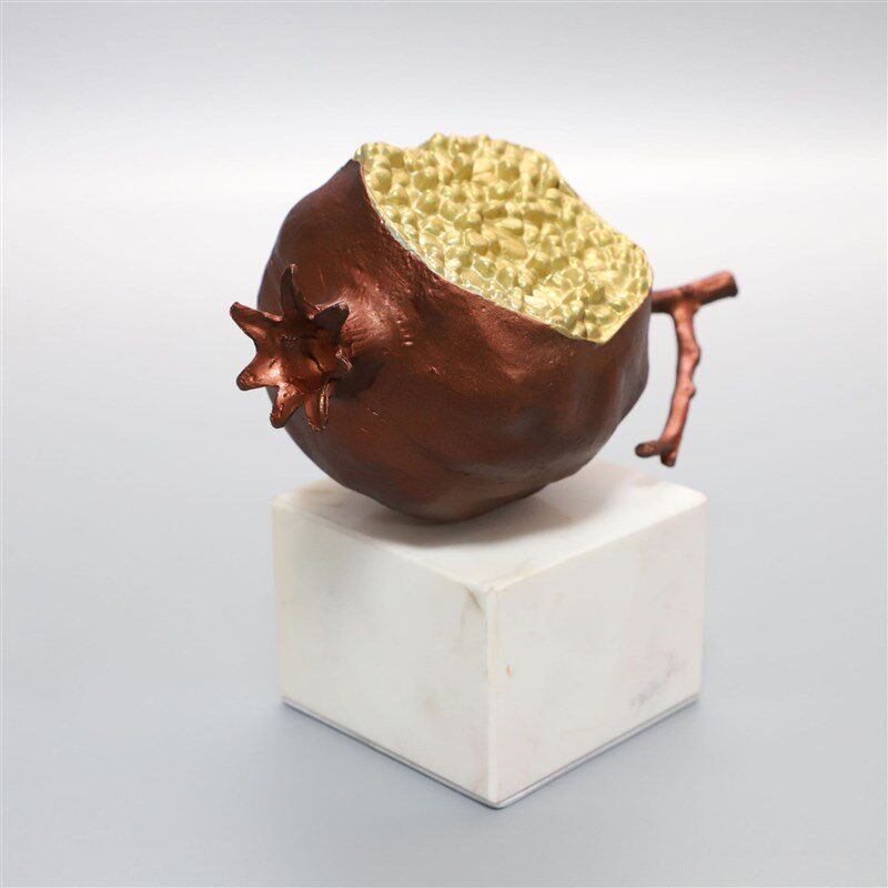 现代简约大理石金属石榴艺术软装饰品客厅茶几玄关办公室家居摆饰