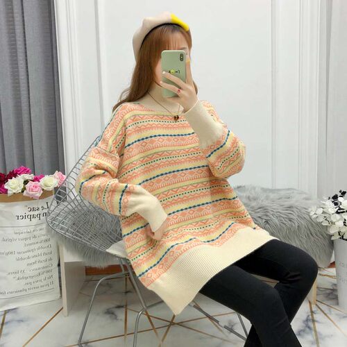 孕妇秋装半高领毛衣外套女中长版秋冬装上衣时尚款孕妇装秋款套装