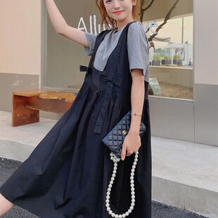 假两件孕妇连衣裙夏季网红2023新款高级感孕妇夏套装吊带裙子夏天