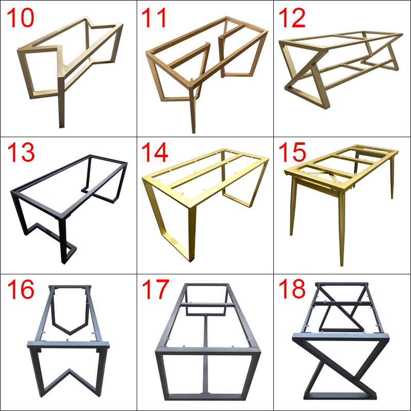 定制铁艺桌腿大理石金属支架吧台桌子腿大板桌桌架茶几桌脚餐台脚