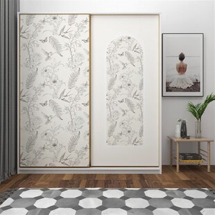 衣柜门贴纸推拉门玻璃门柜门自粘法式卧室高级改造翻新加厚不透底