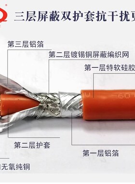 EV汽车硅胶高压线高温屏蔽线EVP 25 50 70 120平方储能电池电源线