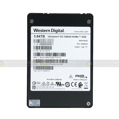 WD/Western jSN640 3.84T U.2企业级SSD 4T 2.5寸nvme固态硬碟可