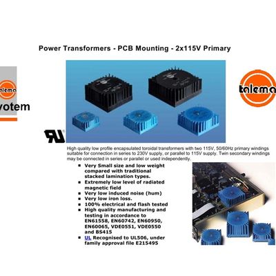 进口 Talema形15oW 双15V 15VA 密封方型环 变压 环牛器现货库存