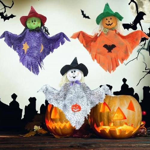 热销Halloween Decorations Pumpkin Hanging Ghost Straw Windso
