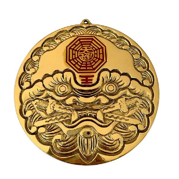 推荐S M Lion Bites Sword Bagua Mirror Copper Feng Shui Tai C